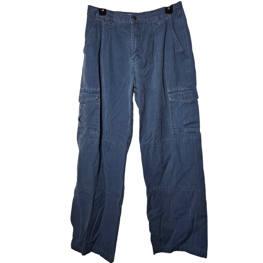 Cabelas Women Trail Hiker Blue Cargo Pants 12 Canvas Utility Gorp Hiking Outdoor